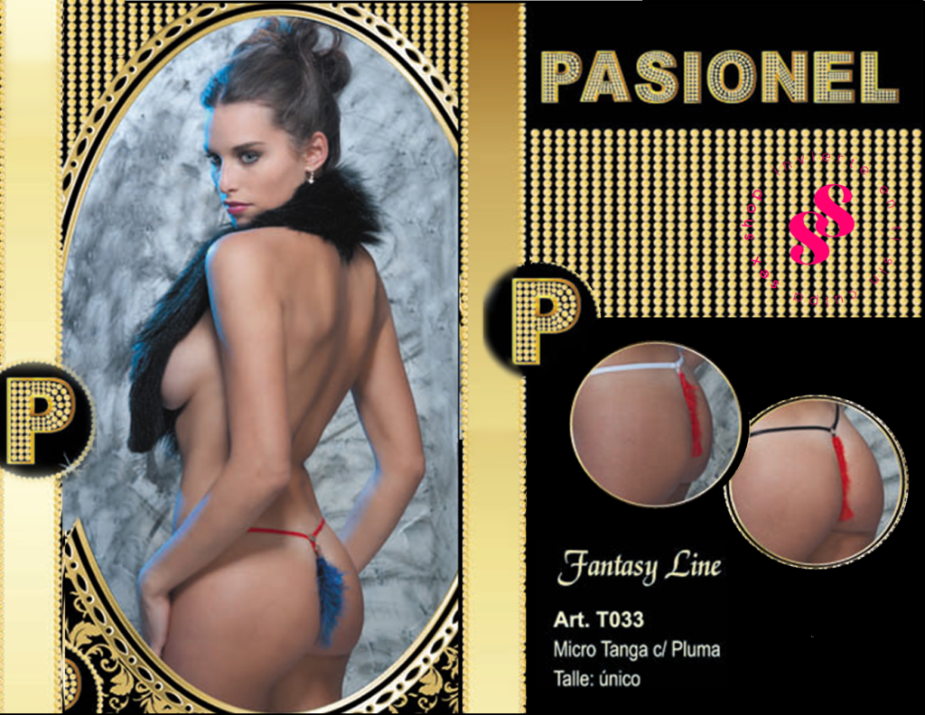 Micro Tanga Con Pluma Trasera Sexy Line Pasionel SexFun Sex Shop