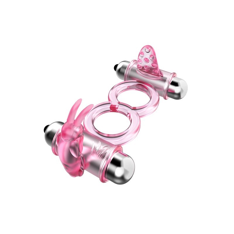 Bunny Snuggles Cock Clit Ring - 2 Vibes