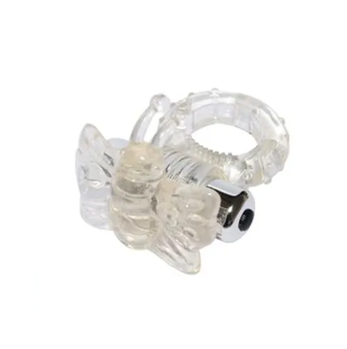 [FT-5E008] Anillo Vibrador Mariposa Transparente