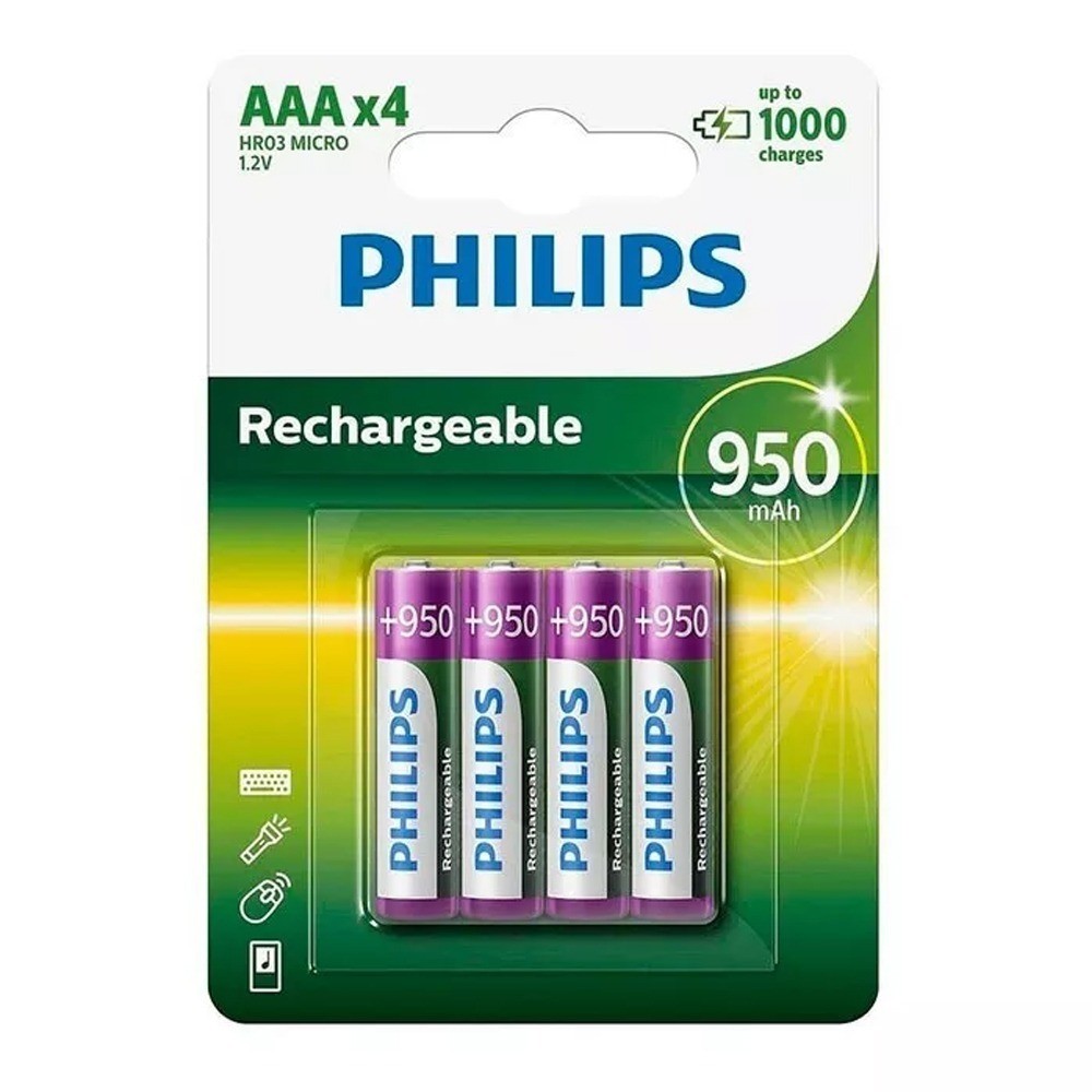 Pila Recargable AAA Philips x 4