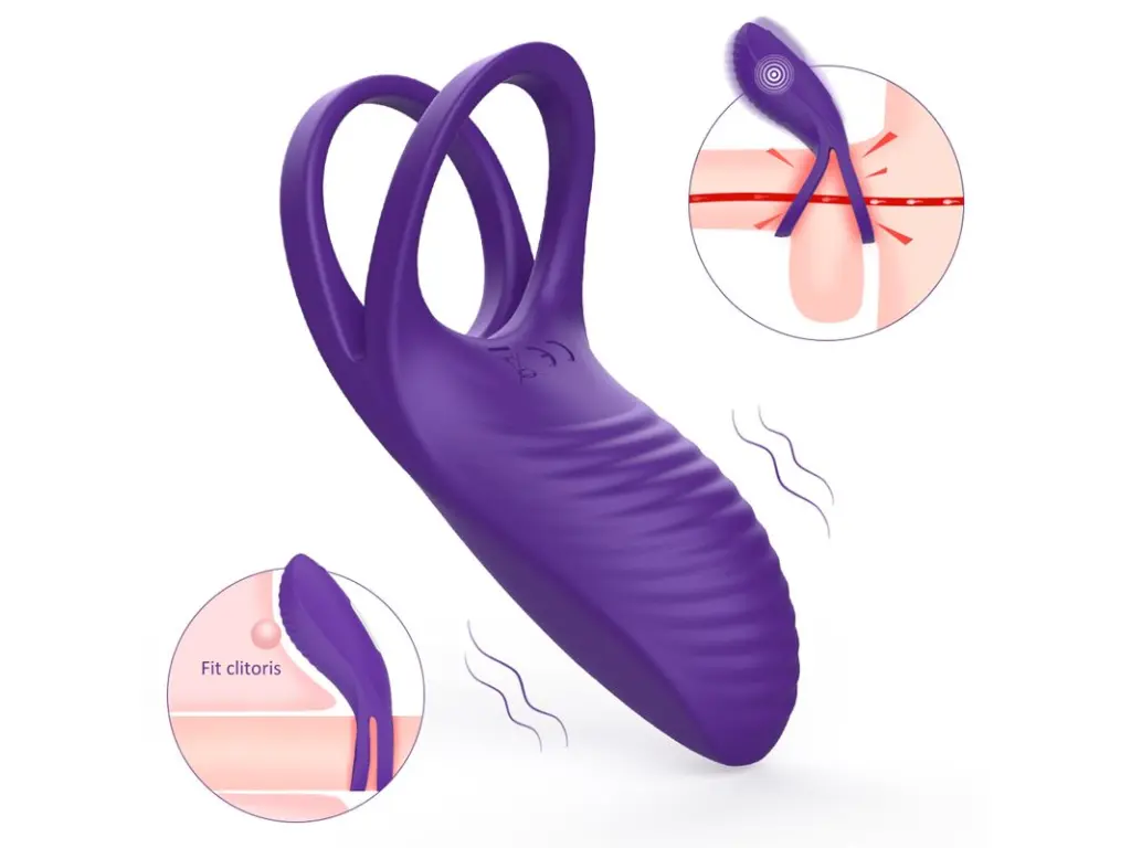 [SHD-H007] ANILLO VIBRADOR TRAP - USB RECARGABLE - 9 FUNCIONES - SILICONA 10CM X 5CM