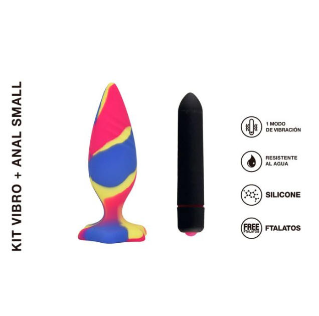 [ST-AN-0239-SMALL] Kit Vibro + Anal Plug Cono Small