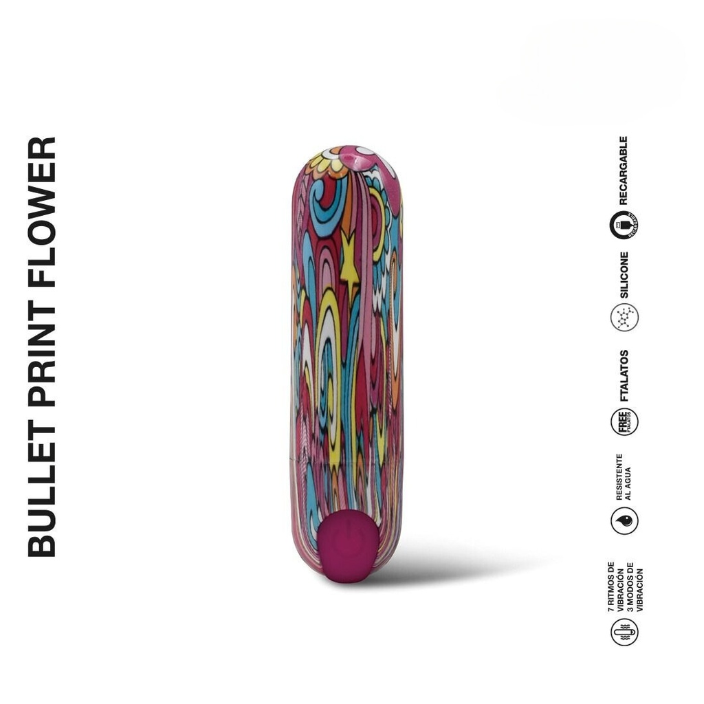 [ST-BU-0060-FLOWER] Bullet Print Flower - Bala Vibradora Recargable