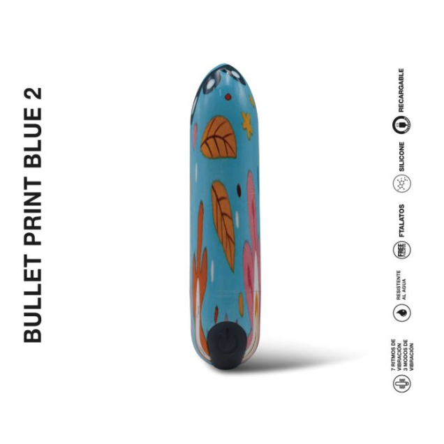 Bullet Print 2 Blue - Bala Vibradora