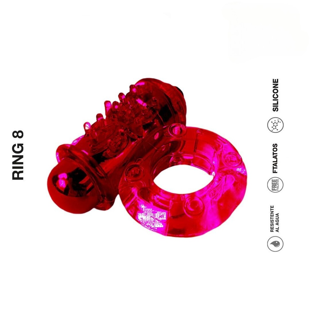 Anillo Vibrador - RING 8 ROJO