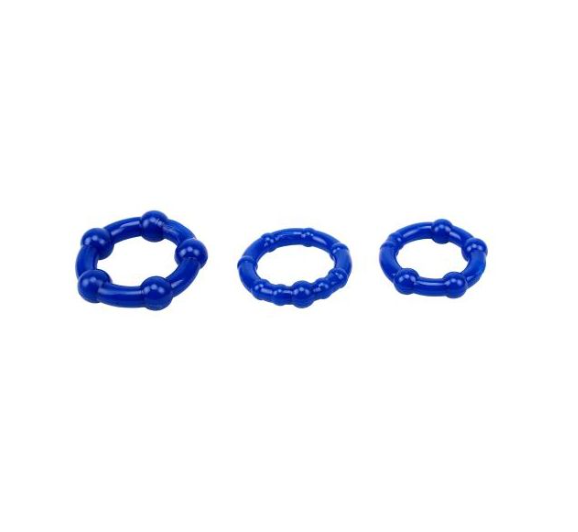 Blue Beaded Cockrings