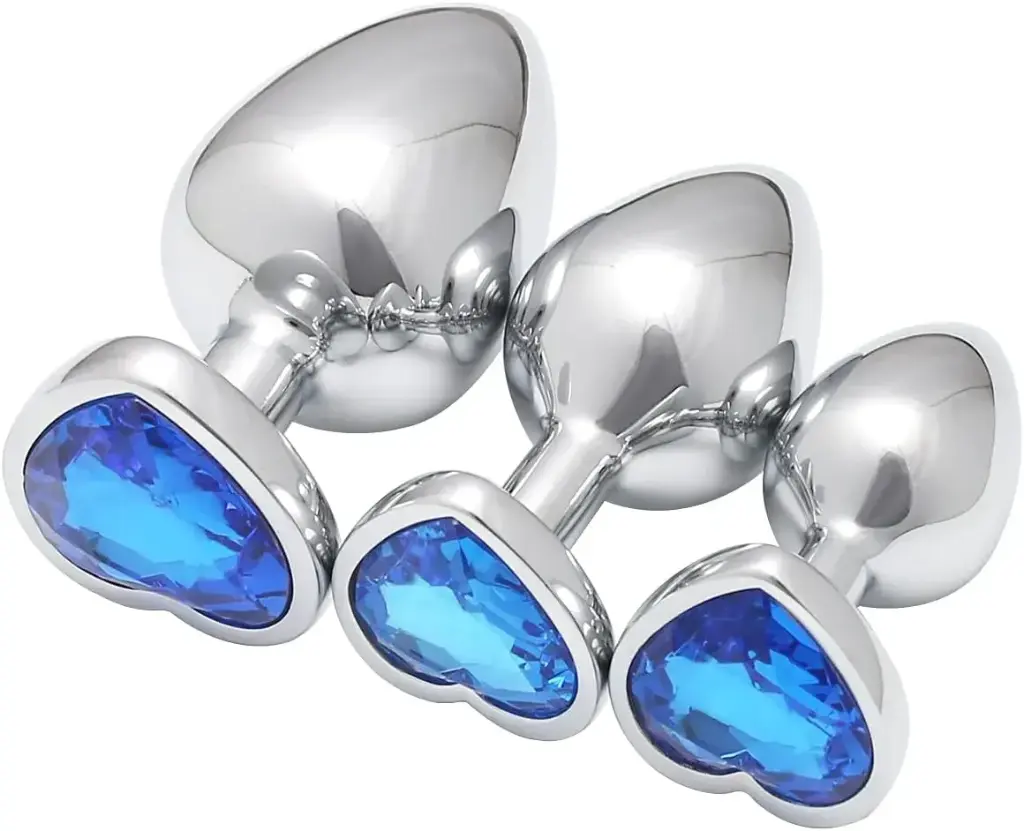 Plug Anal de Corazon Azul - S