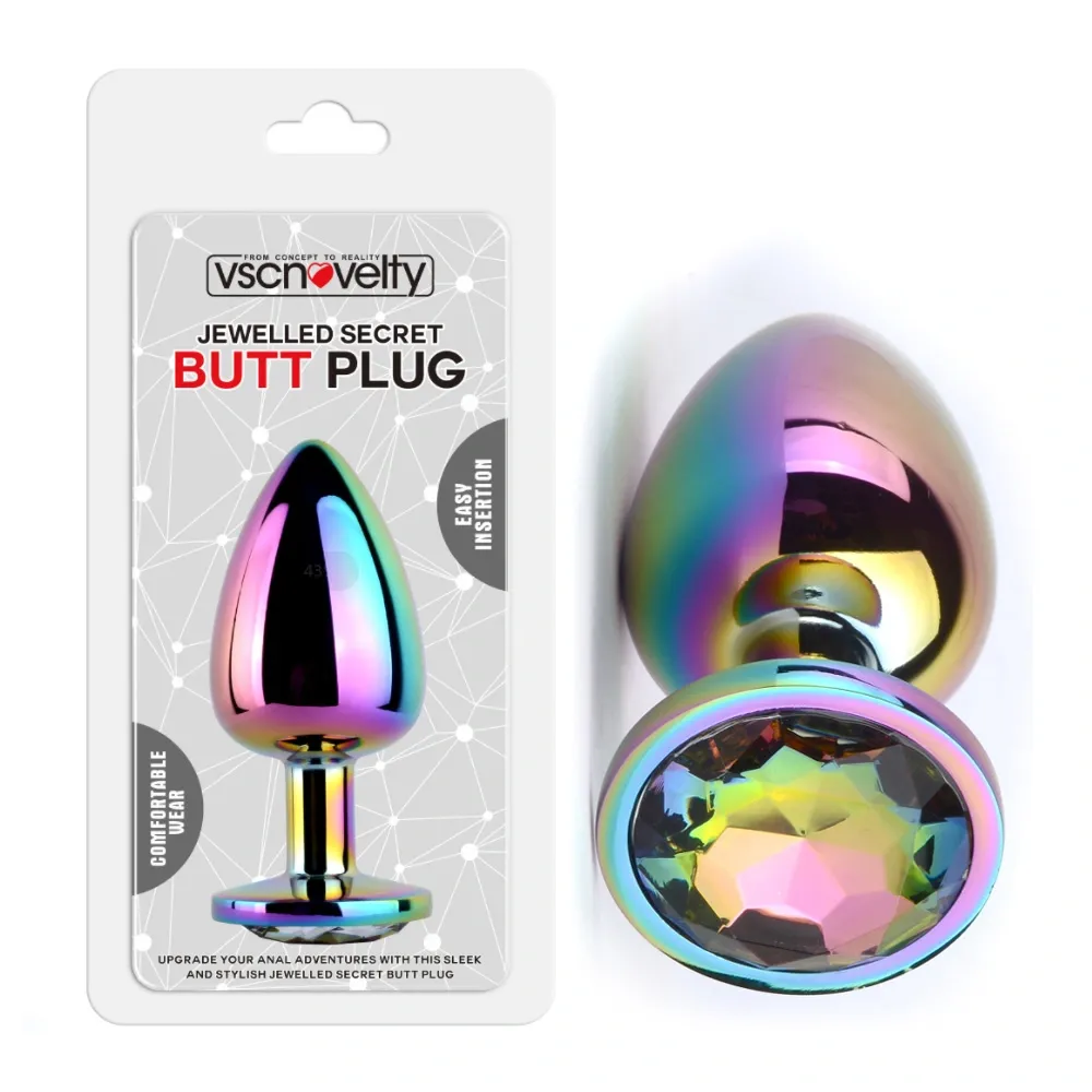 Plug de Aluminio Tornasolado con Joya Circular - M