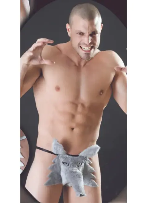 Tanga Masculina Lobito Peluche