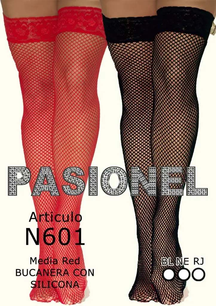 Medias XXL Puntilla Siliconada Rojo