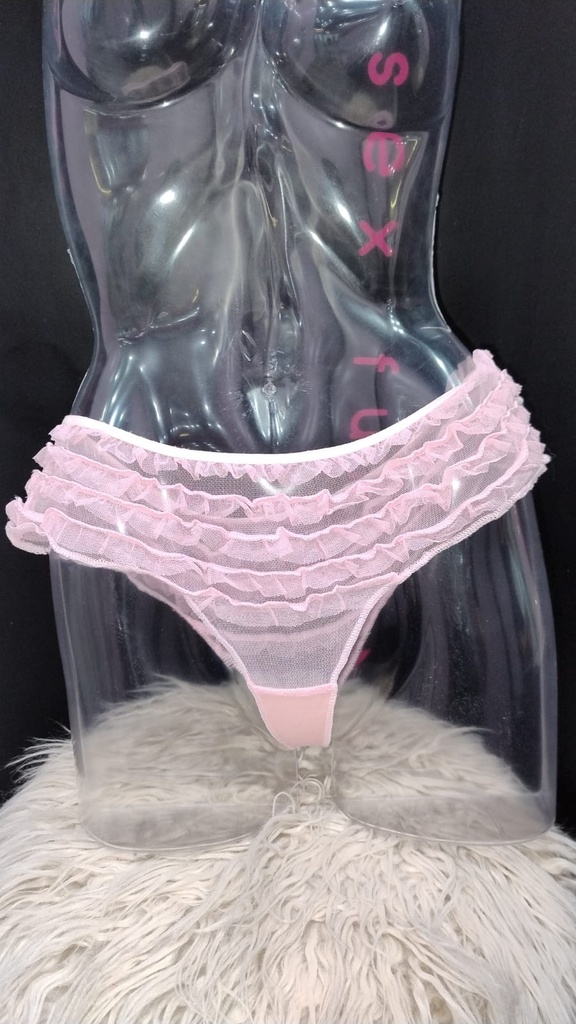 [PS1412RSA] Culotte en Tul C/Voladitos (ROSA)