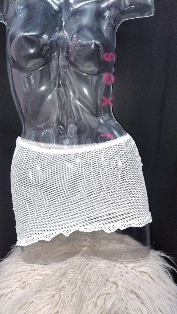 [PSR203BLA] Pollera de Red (Blanco)