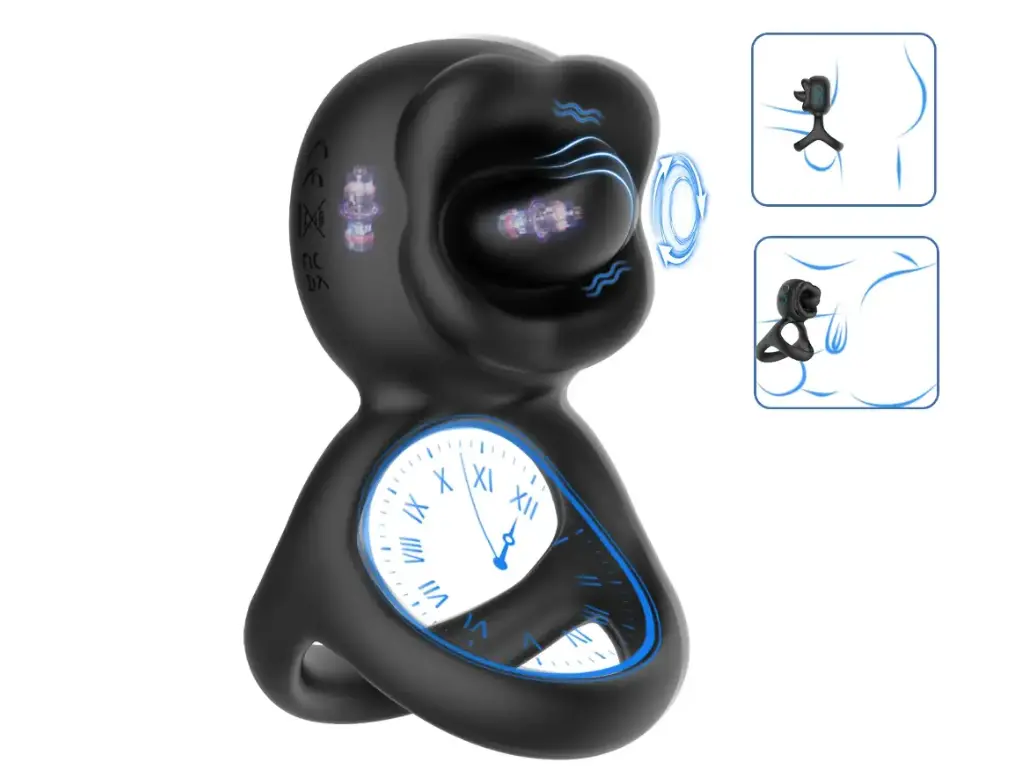 [BIU-018] Anillo doble con Movimiento y Vibracion - Kiss & Roll