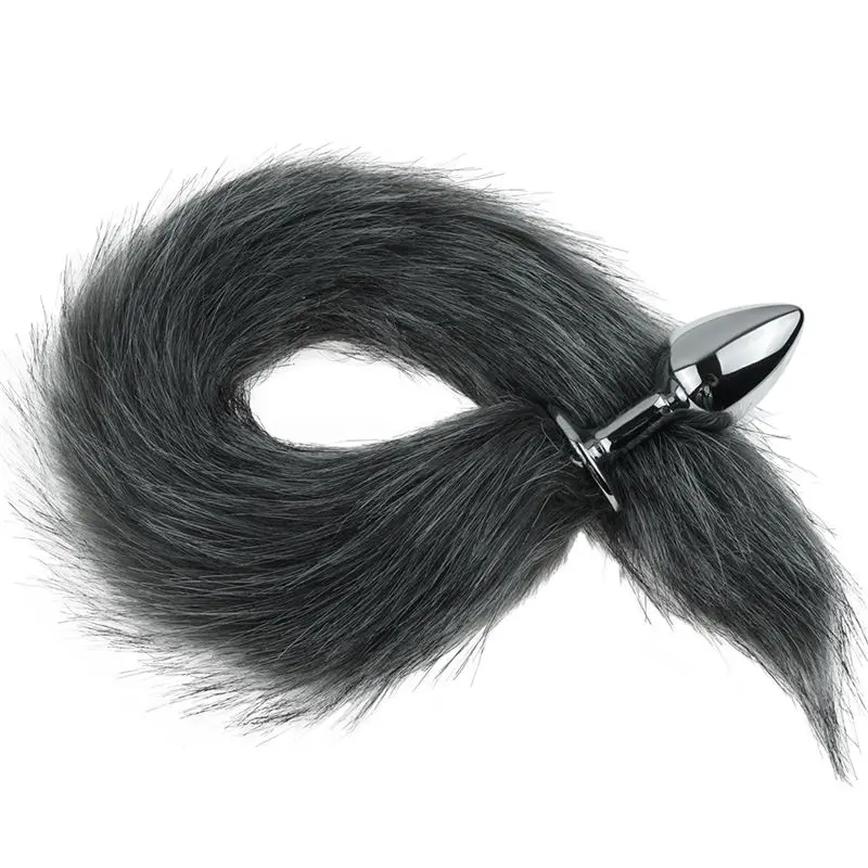 Plug Anal Cola Metal Pequeño Negro