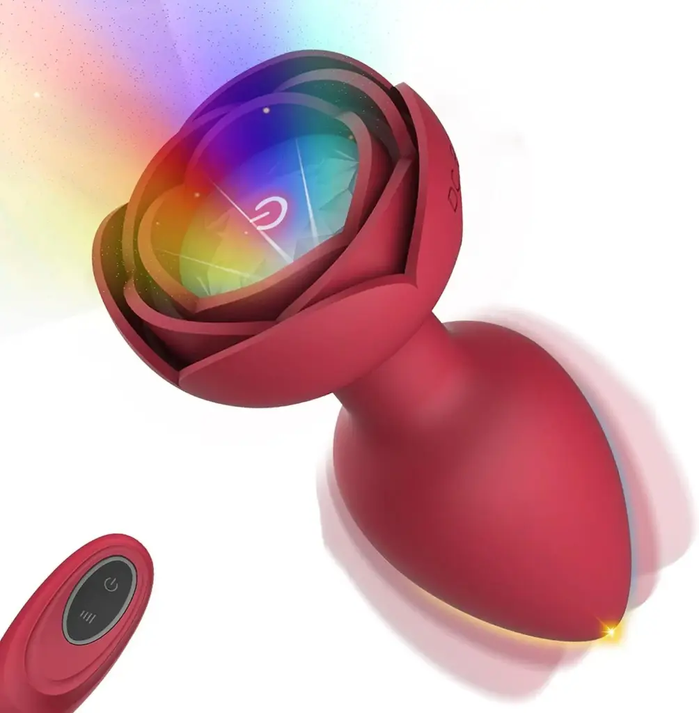 Plug Vibrador Rosa Movimiento Led Control USB