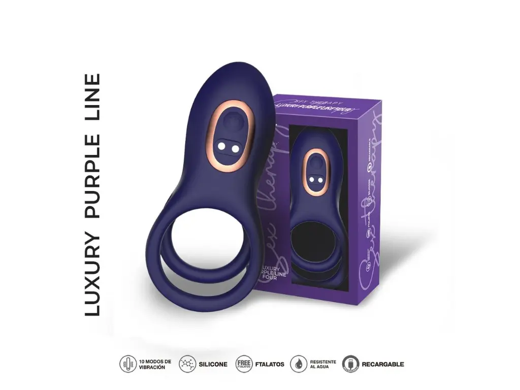 Anillo Vibrador Doble Aro - Luxury Purple Line Ten