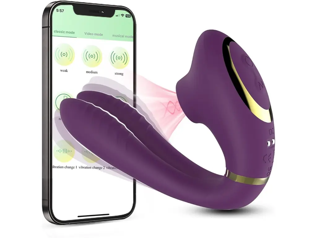 Vibrador Punto G y Succionador con APP