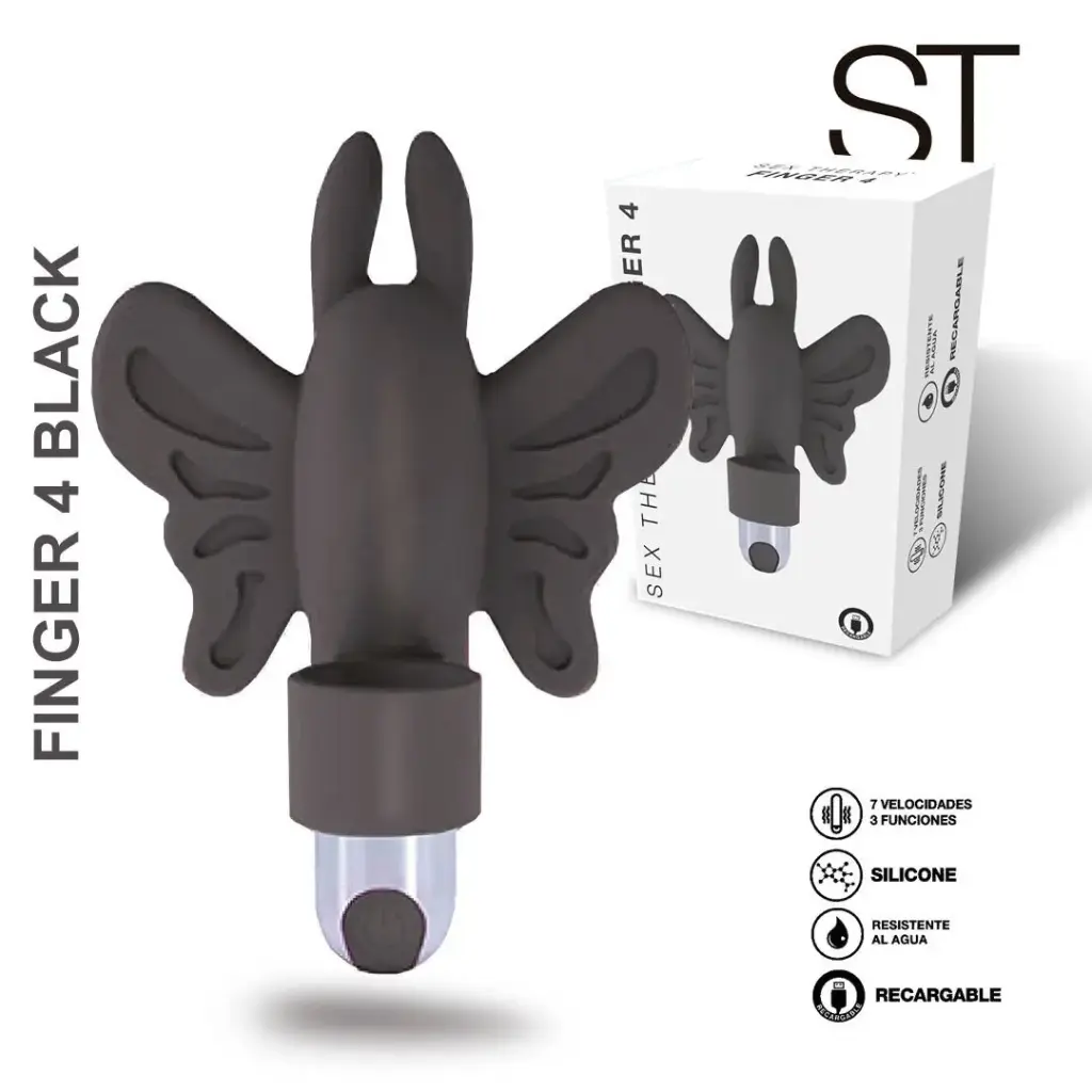 [ST-VB051C-NEGRO] Bala Vibraora Mariposa - FINGER 4 NEGRO
