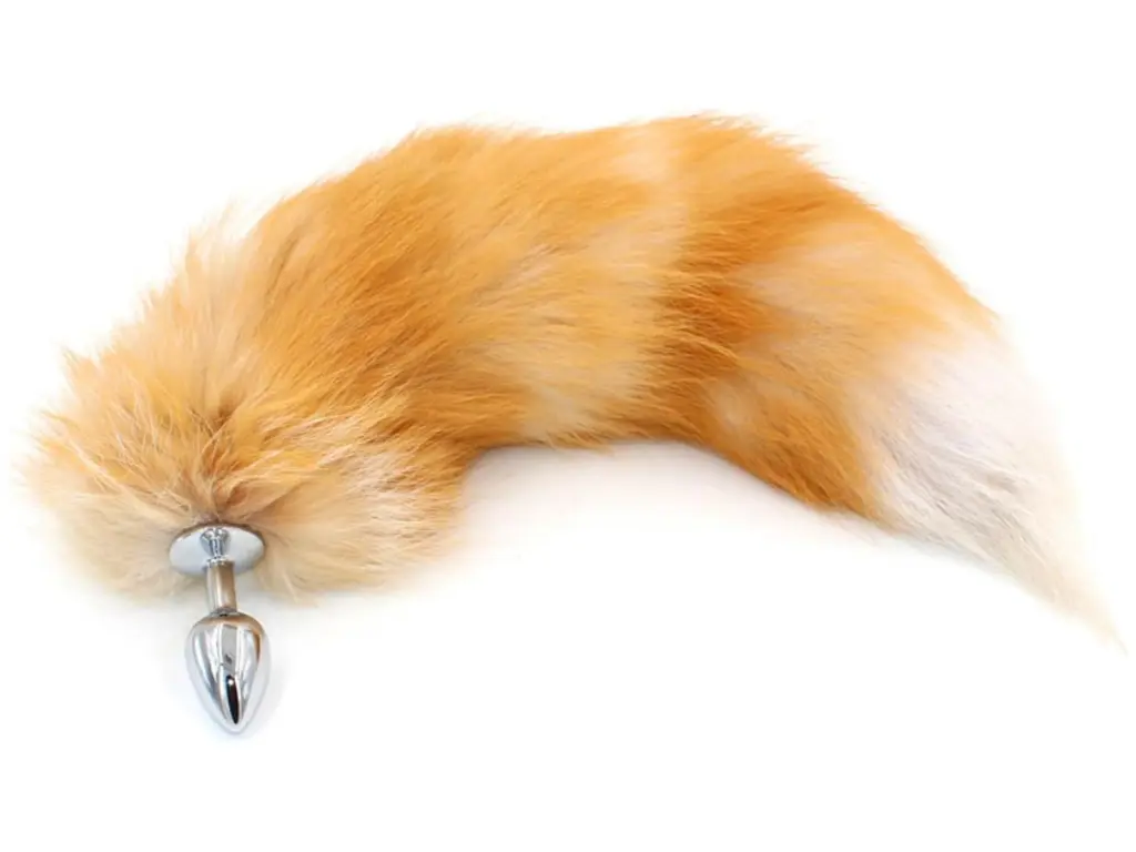 [AS-AP-181-S] Plug de Metal con Cola de Zorro Naranja (TS)