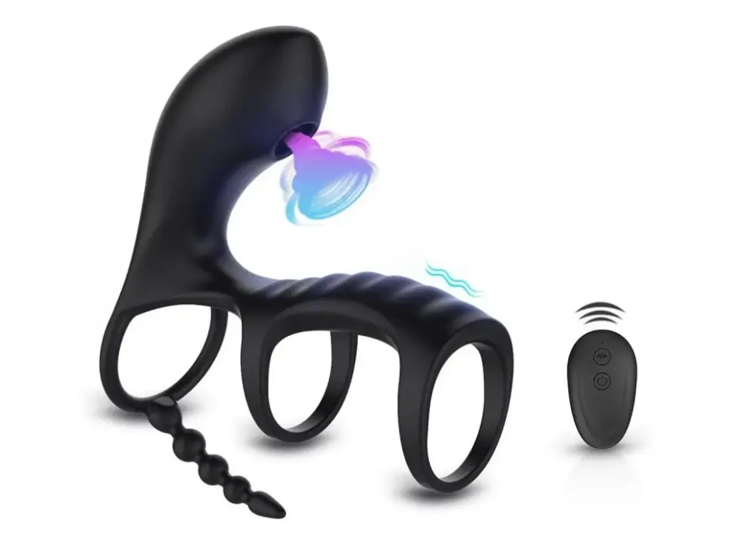 Anillo Vibrador con succionador y Funda