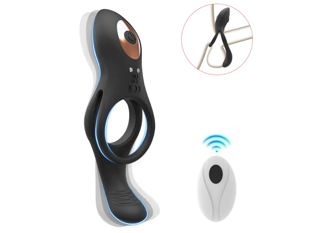 [AS-GM-SJH025] Anillo Doble con Vibracion y Estimulador de Testiculos