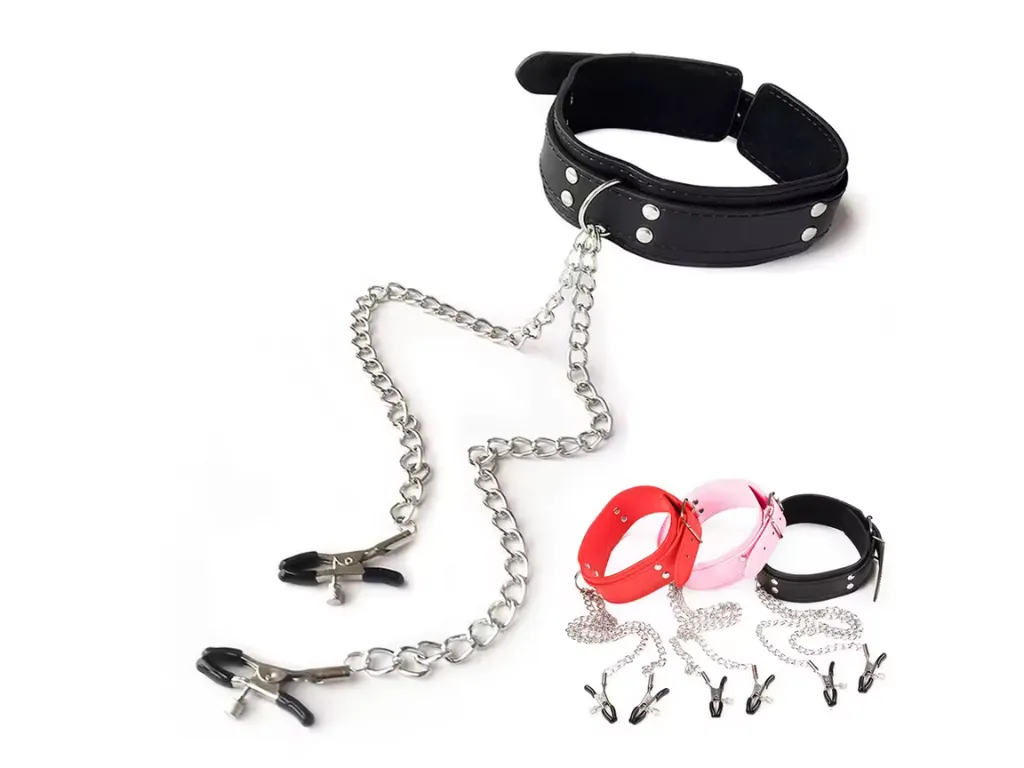 Collar con Felpa con Pinzas para Pezones