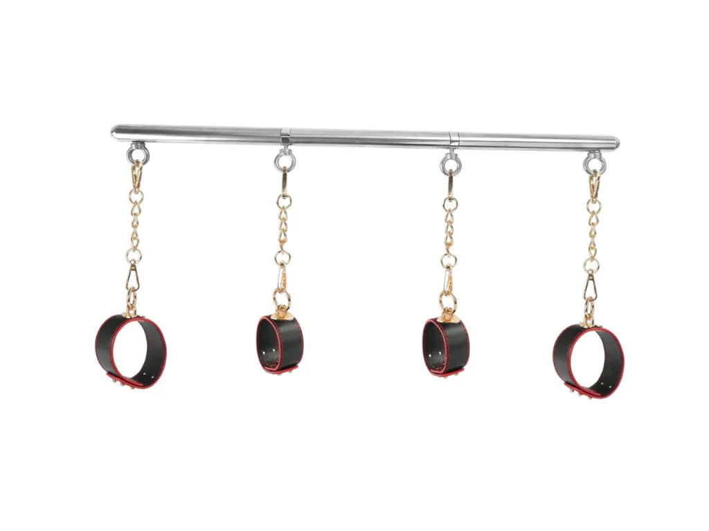 [AS-GGSJK-004] Barra inmoviliadora con 4 Esposas con Mosqueton (Rojo)