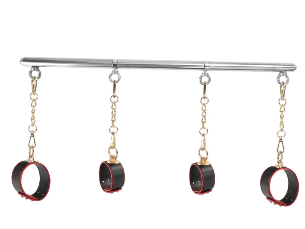 Barra inmoviliadora con 4 Esposas con Mosqueton