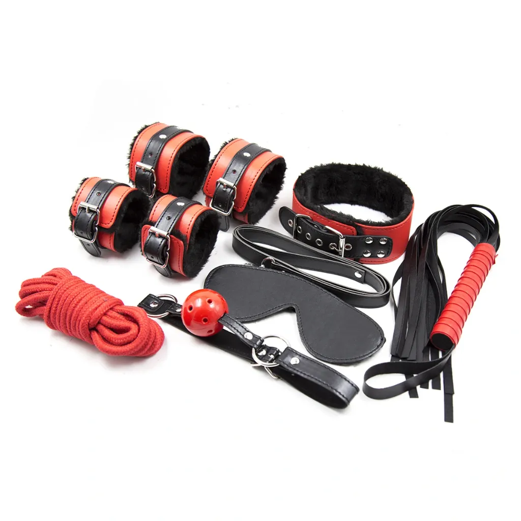 Kit BDSM 7 Piezas con Felpa y Mosqueton