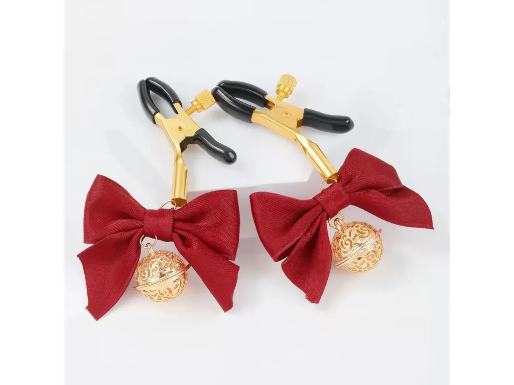 Pinzas Doradas con Moño y Cascabel
