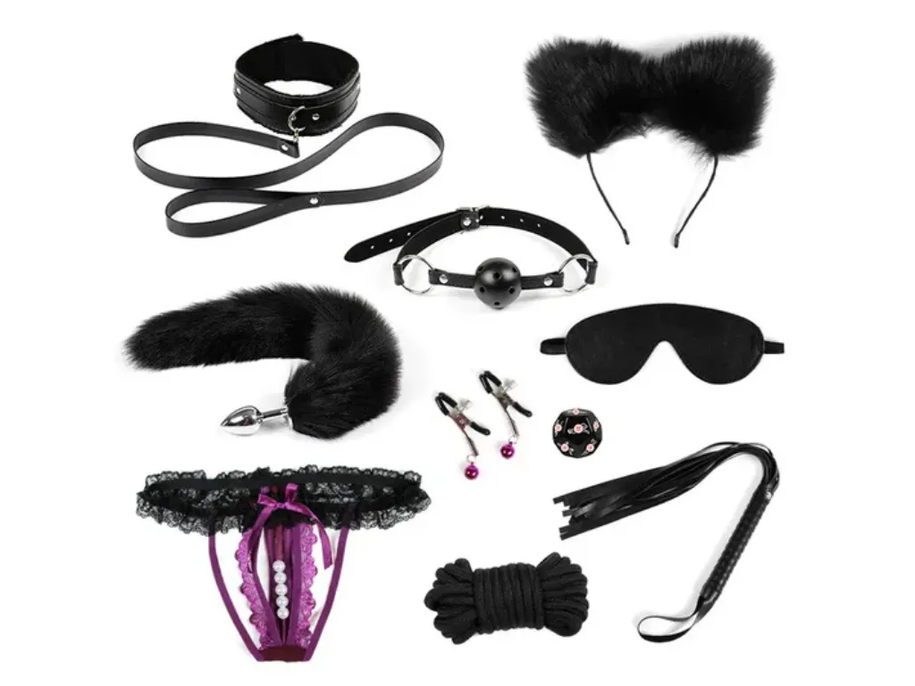 Kit 10 piezas Bdsm con Less Abierta - Violeta