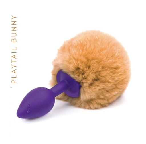 [ST-272242215] Plug Anal Siliconado Negro y Cola Conejo Beige - S