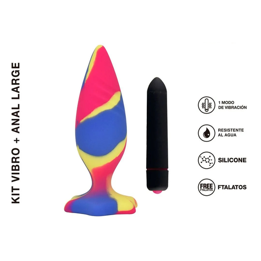 [ST-AN-0239-LARGE] Kit Vibro + Anal Plug Cono Large