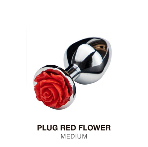 [ST-M004-M] Red Rose - Medium Anal Plug