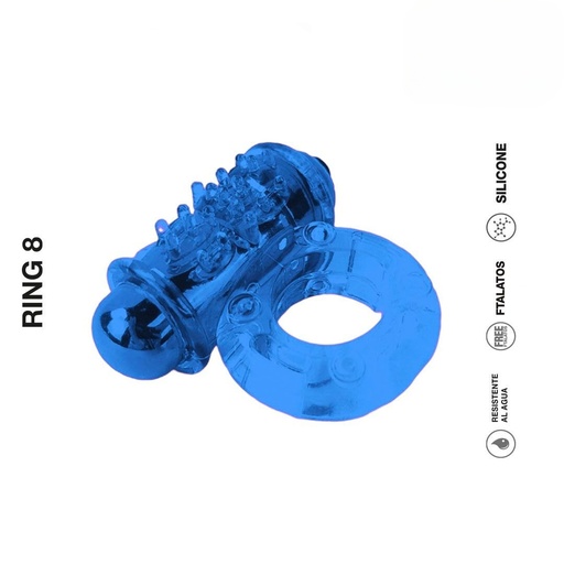 [ST-RC025-BLUE] RING 8 - ANILLO VIBRADOR AZUL