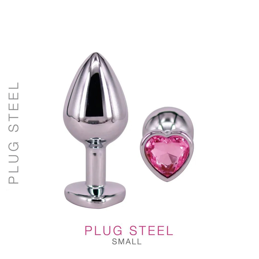 [ST-RY-013-PINK] Plug Metal Corazon Rosa Small