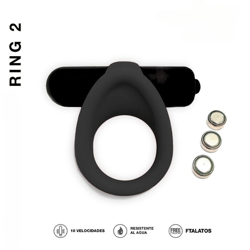 [ST-SI090-BLACK] Anillo Vibrador 2 - BLACK a pilas