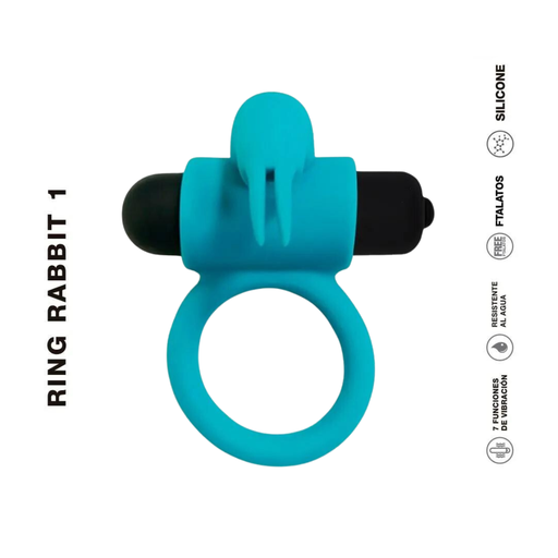 [ST-SWD045+17012-BLUE] Anillo Vibrador a Pilas - Ring Rabbit 1 Blue