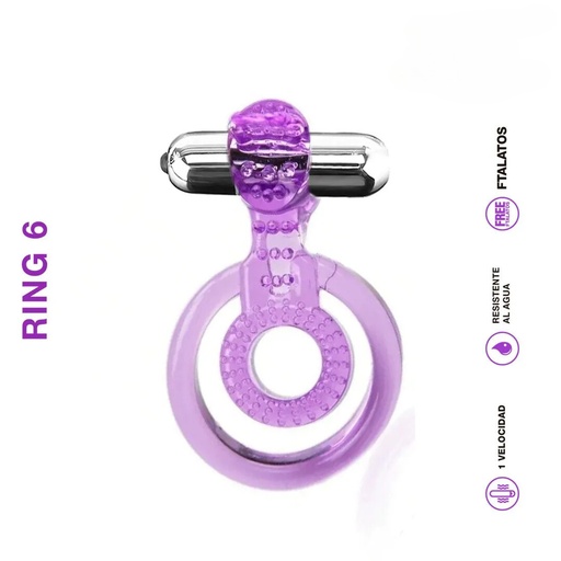 [ST-SWD168-PURPLE] Anillo Doble Violeta - Ring 6 