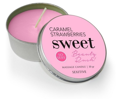 [SXT-D51] Massage Candle Sweet Beauty Rush - Caramel Strawberries 30g