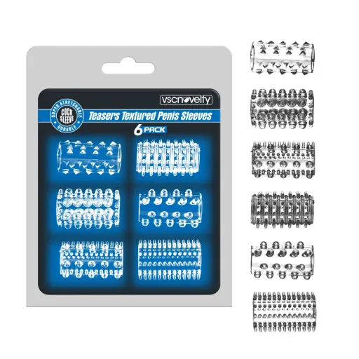 [VN-343005-Clear] Teasers Textured Penis Sleeves Clear