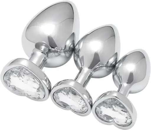 [VN-420008-Clear] Plug Anal de Corazon Cristal- M