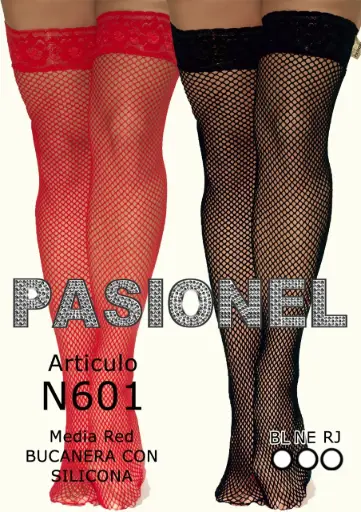 [PS-MF91RJO] Medias XXL Puntilla Siliconada Rojo