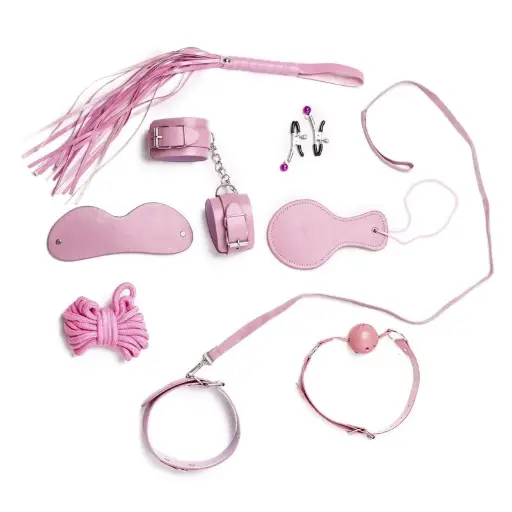 [FTM-006-PK] Kit Bondage 8 Piezas Rosa