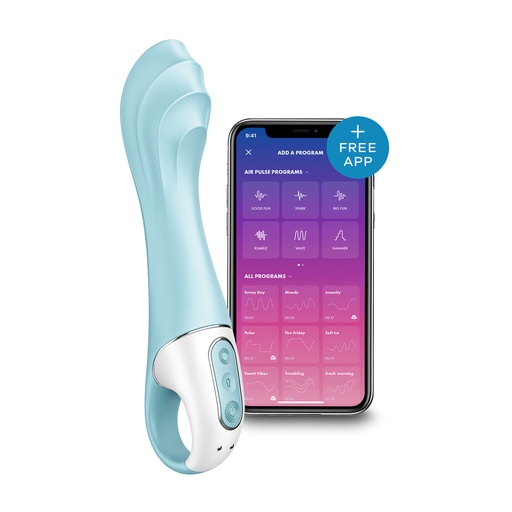 [J2018-252] Satisfyer Air Pump 5 Connect App-controlled Vibrator - Blue