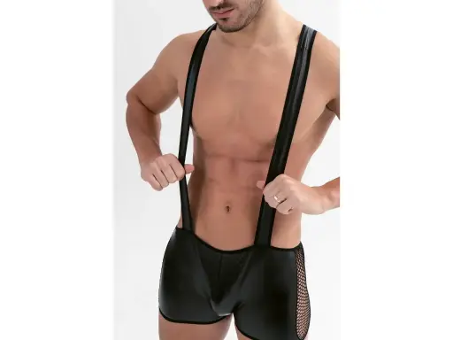 [MA1809NEG] Body engomado con tiradores