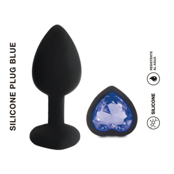 Plug Silicona Corazon Blue M