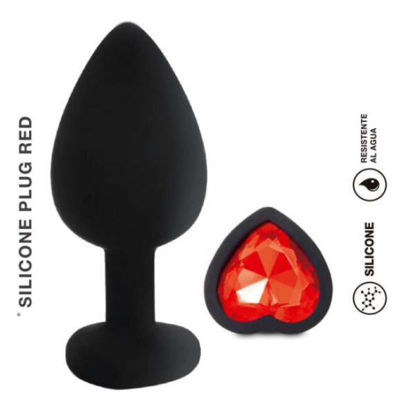 Plug Silicona Corazon RED M
