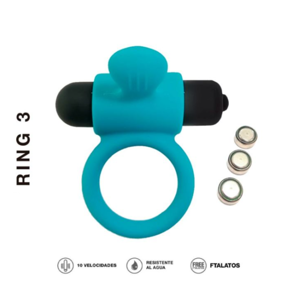 Ring 3 - Anillo Vibrador Azul