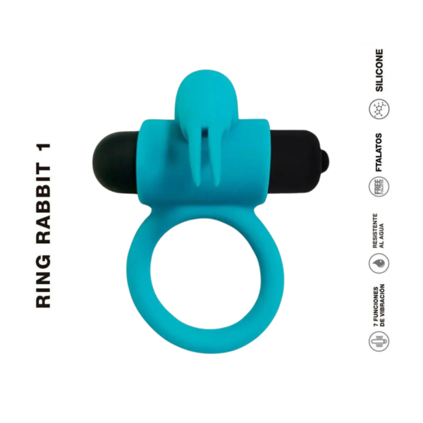 Anillo- Ring Rabbit 1 Blue